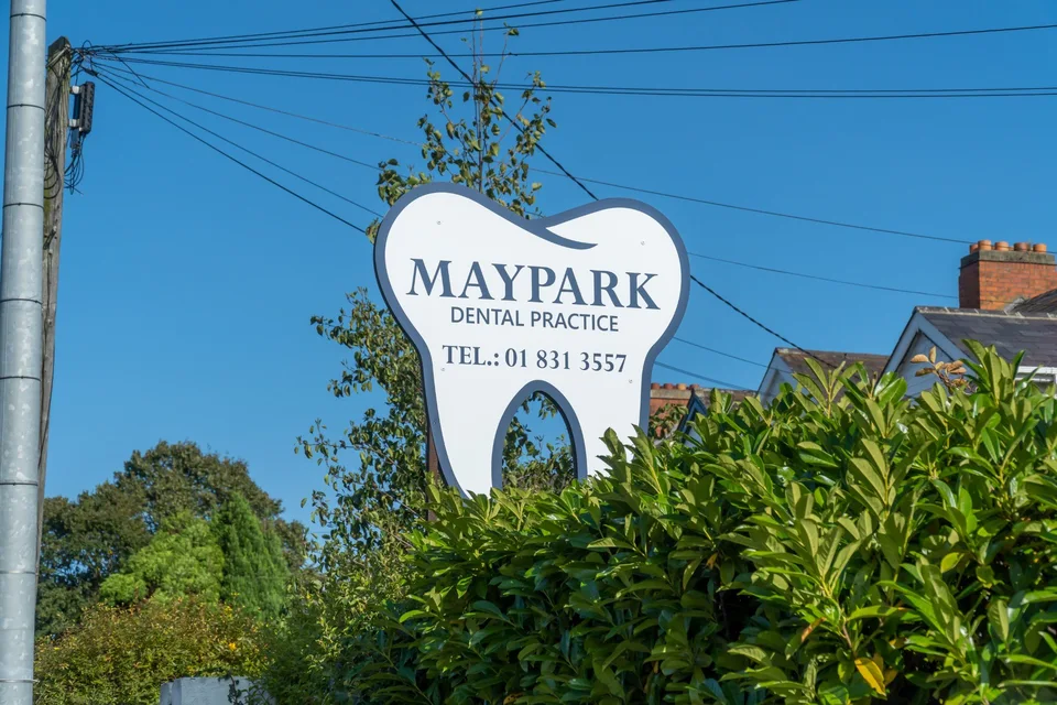 The Maypark Dental Practice sign on Malahide Road, Dublin